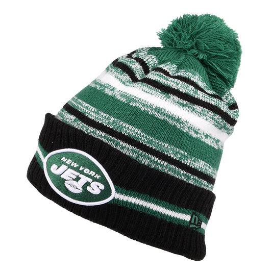 New Era New York Jets Bobble Hat - NFL Sport Knit OTC - Green-White