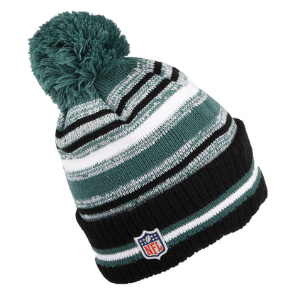 New Era Philadelphia Eagles Bobble Hat - NFL Sport Knit OTC - Black-Green