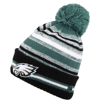 New Era Philadelphia Eagles Bobble Hat - NFL Sport Knit OTC - Black-Green