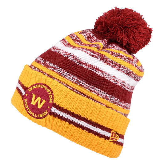 New Era Washington Football Team Bobble Hat - NFL Sport Knit OTC - Burgundy-Gold