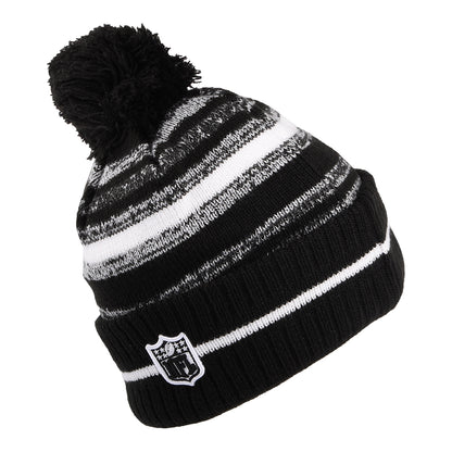 New Era Kansas City Chiefs Bobble Hat - NFL Sport Knit - Black-White