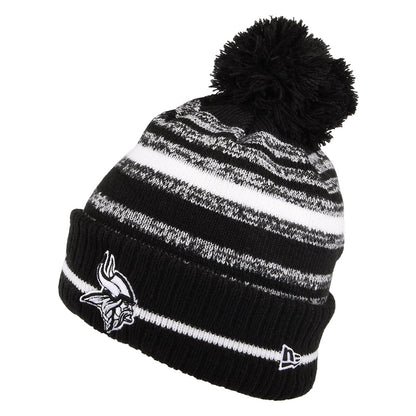 New Era Minnesota Vikings Bobble Hat - NFL Sport Knit - Black-White