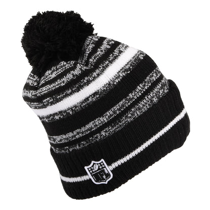 New Era New York Giants Bobble Hat - NFL Sport Knit - Black-White