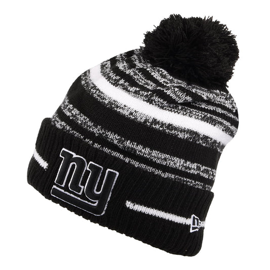 New Era New York Giants Bobble Hat - NFL Sport Knit - Black-White