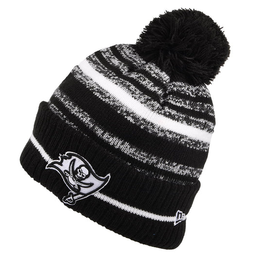 New Era Tampa Bay Buccaneers Bobble Hat - NFL Sport Knit - Black-White