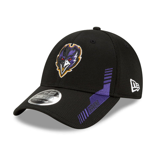 New Era 9FORTY Baltimore Ravens Stretch Snap Baseball Cap - NFL Sideline Home - Black