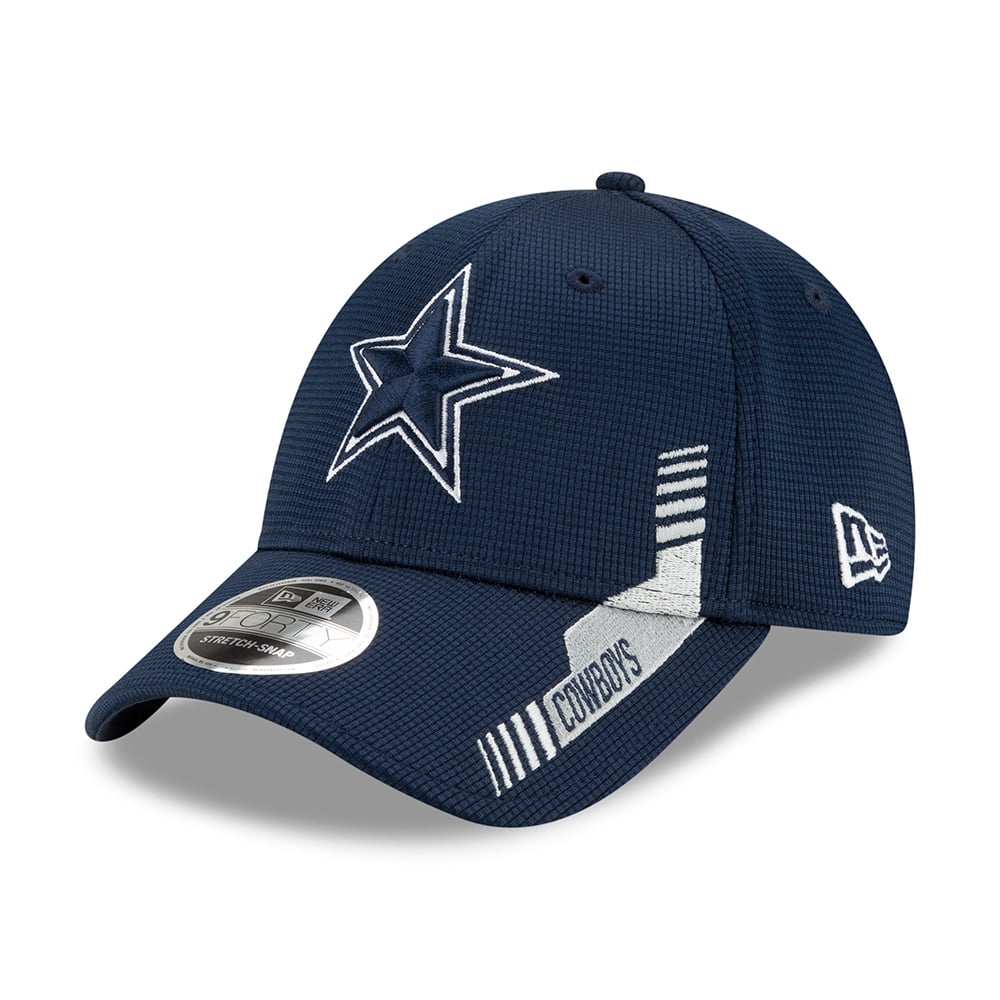 New Era 9FORTY Dallas Cowboys Stretch Snap Baseball Cap - NFL Sideline Home - Blue