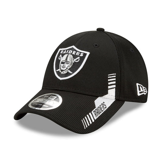 New Era 9FORTY Las Vegas Raiders Stretch Snap Baseball Cap - NFL Sideline Home - Black-White