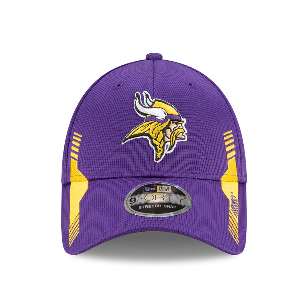 New Era 9FORTY Minnesota Vikings Snap Baseball Cap - NFL Sideline Home - Purple-Gold