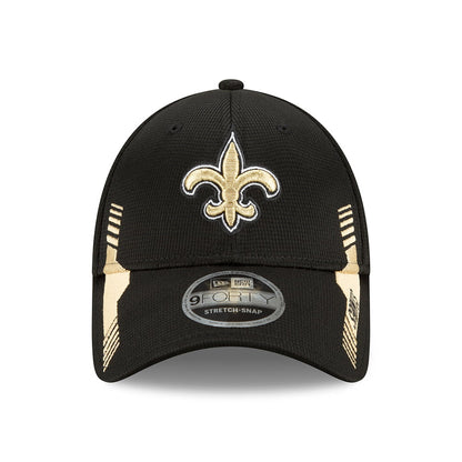 New Era 9FORTY New Orleans Saints Snap Baseball Cap - NFL Sideline Home - Black-Gold