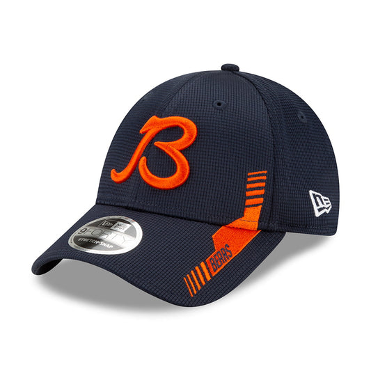 New Era 9FORTY Chicago Bears Stretch Snap Baseball Cap - NFL Sideline Home - Navy-Orange