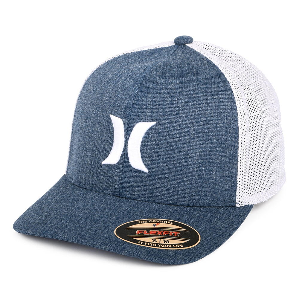 Hurley Hats Icon Textures Flexfit Baseball Cap - Navy-White