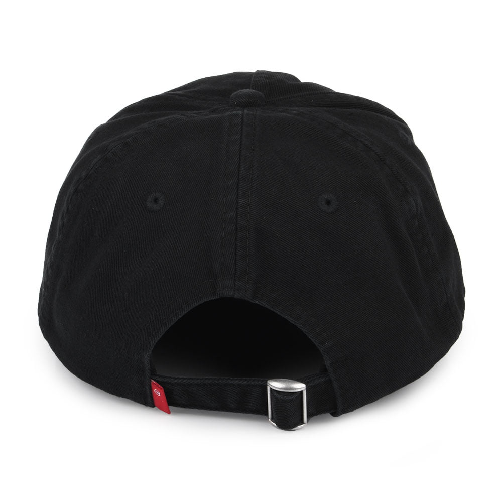 Levi's Hats Washed Debossed Big Batwing Baseball Cap With Blank Tab - Black