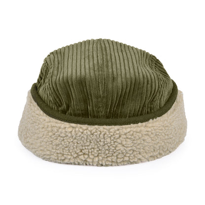 Barts Hats Rayner Corduroy 5 Panel Cap with Earflaps - Army Green