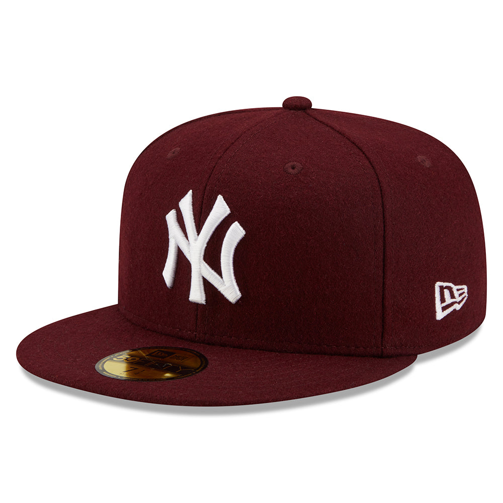 New Era 59FIFTY New York Yankees Baseball Cap - MLB Melton - Maroon