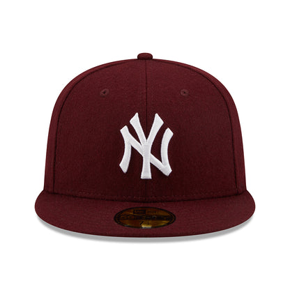 New Era 59FIFTY New York Yankees Baseball Cap - MLB Melton - Maroon