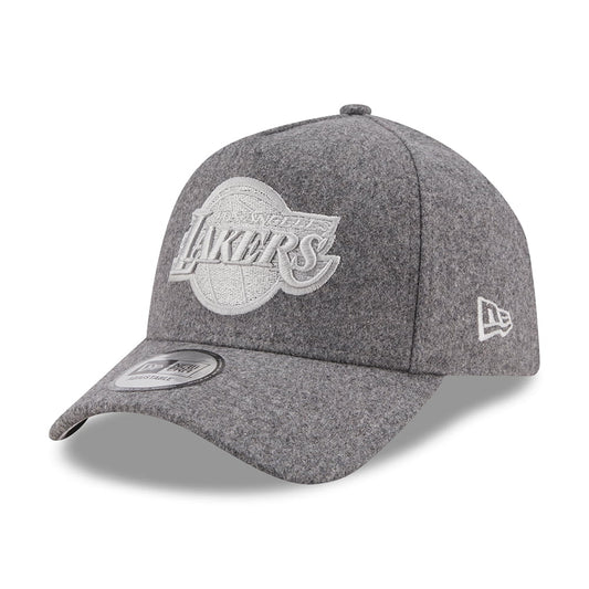 New Era 9FORTY L.A. Lakers Baseball Cap - NBA Melton E-Frame - Grey