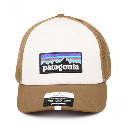 Patagonia Hats P-6 Logo Organic Cotton LoPro Trucker Cap - White-Brown