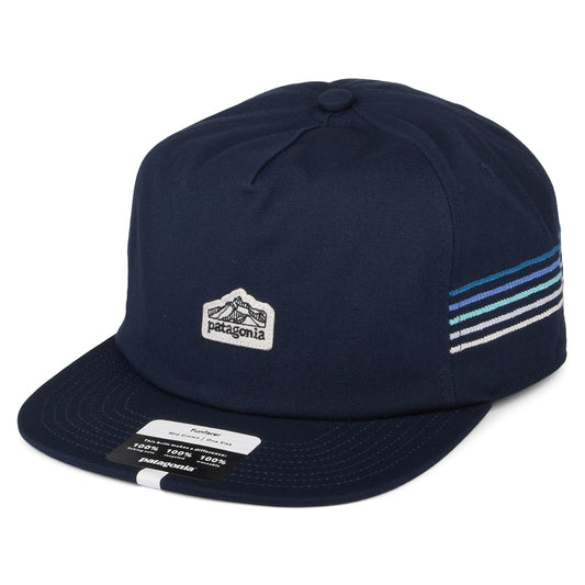 Patagonia Hats Line Logo Ridge Stripe Funfarer Snapback Cap - Navy Blue