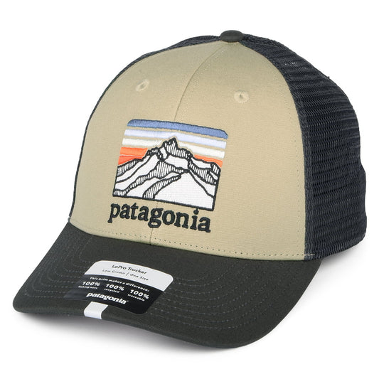 Patagonia Hats Line Logo Ridge Organic Cotton Canvas LoPro Trucker Cap - Khaki