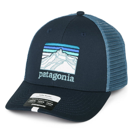 Patagonia Hats Line Logo Ridge Organic Cotton Canvas LoPro Trucker Cap - Navy Blue
