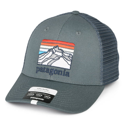 Patagonia Hats Line Logo Ridge Organic Cotton Canvas LoPro Trucker Cap - Grey