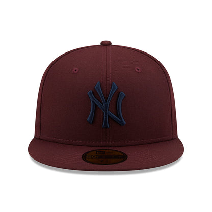 New Era 59FIFTY New York Yankees Baseball Cap - MLB League Essential - Maroon-Navy