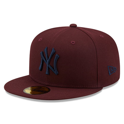 New Era 59FIFTY New York Yankees Baseball Cap - MLB League Essential - Maroon-Navy