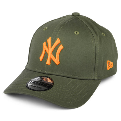 New Era 9FORTY New York Yankees Baseball Cap - MLB League Essential - Olive-Orange