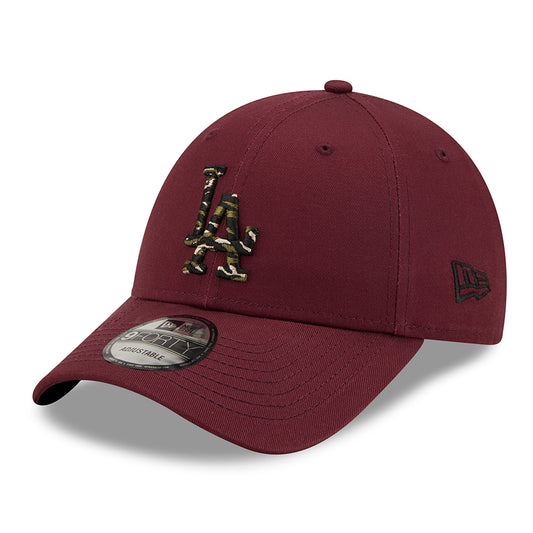 New Era 9FORTY L.A. Dodgers Baseball Cap - MLB Wild Camo - Maroon