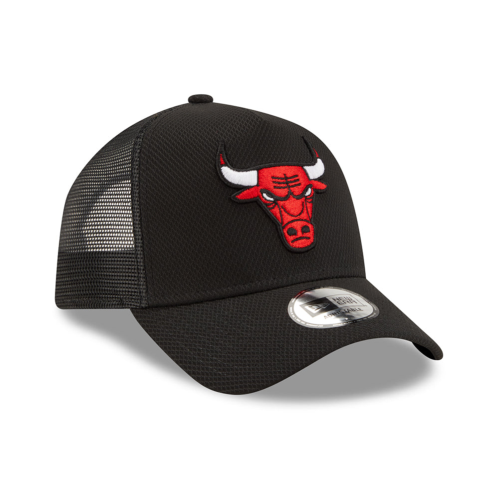 New Era Chicago Bulls A-Frame Trucker Cap - NBA Black Base - Black
