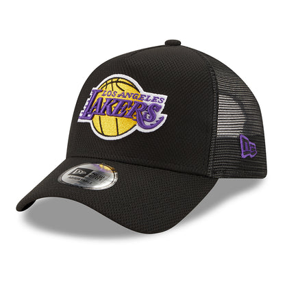 New Era 9FORTY L.A. Lakers A-Frame Trucker Cap - NBA Black Base - Black