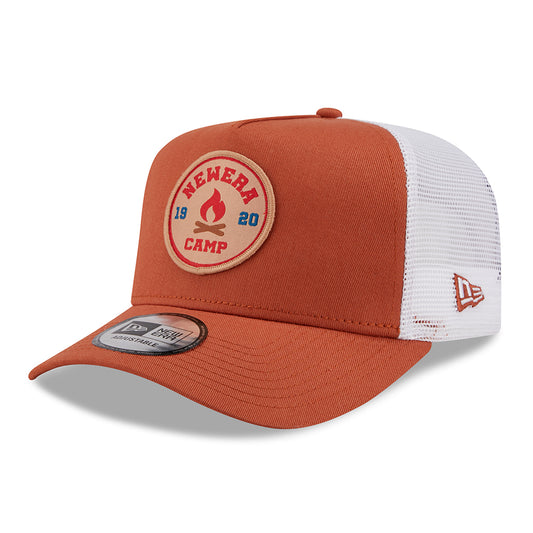 New Era NE Camp Patch A-Frame Trucker Cap - Burnt Orange