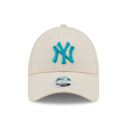 New Era Womens 9FORTY N.Y. Yankees Baseball Cap - League Essential - Stone-Turquoise