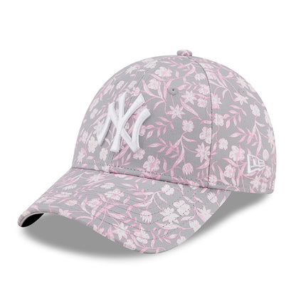 New Era Womens 9FORTY New York Yankees Baseball Cap - MLB Floral - Light Grey