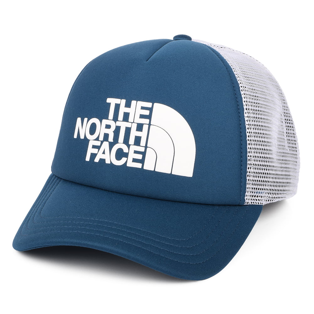The North Face Hats TNF Logo Deep Fit Trucker Cap - Blue-White ...