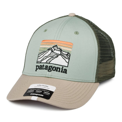 Patagonia Hats Line Logo Ridge Organic Cotton Canvas LoPro Trucker Cap - Mint
