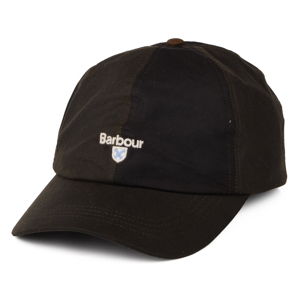 Barbour Hats Alderton Waxed Cotton Baseball Cap - Olive-Multi