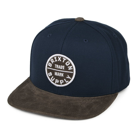 Brixton Hats Oath III Snapback Cap - Navy-Brown