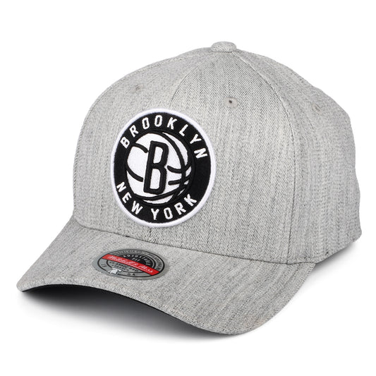 Mitchell & Ness Brooklyn Nets Snapback Cap - NBA Team Heather Stretch - Heather Grey