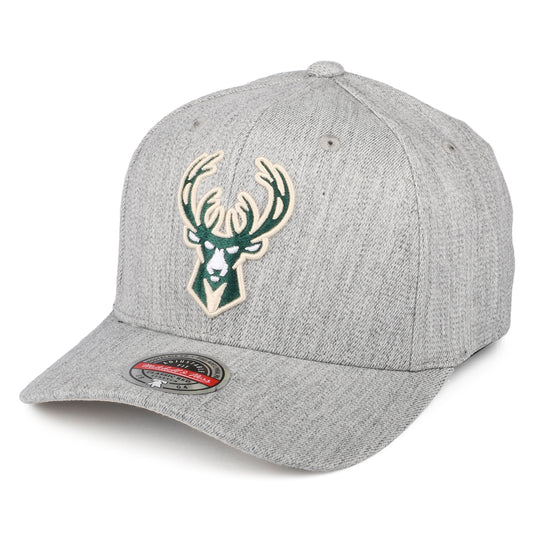 Mitchell & Ness Milwaukee Bucks Snapback Cap - NBA Team Heather Stretch - Grey