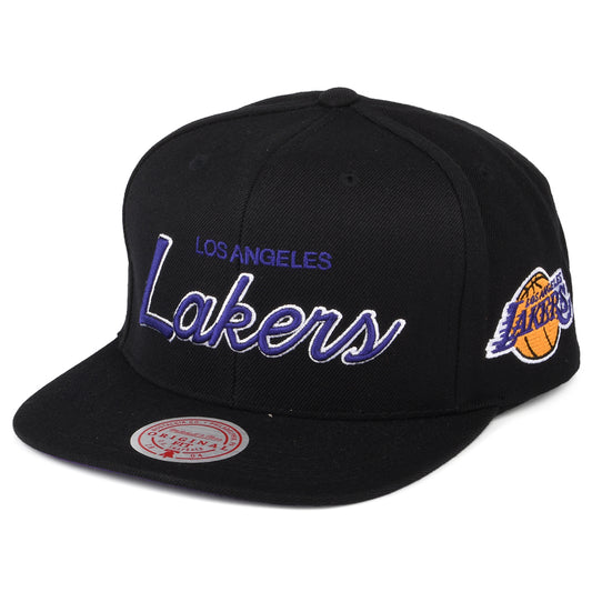 Mitchell & Ness L.A. Lakers Snapback Cap - NBA Foundation Script - Black