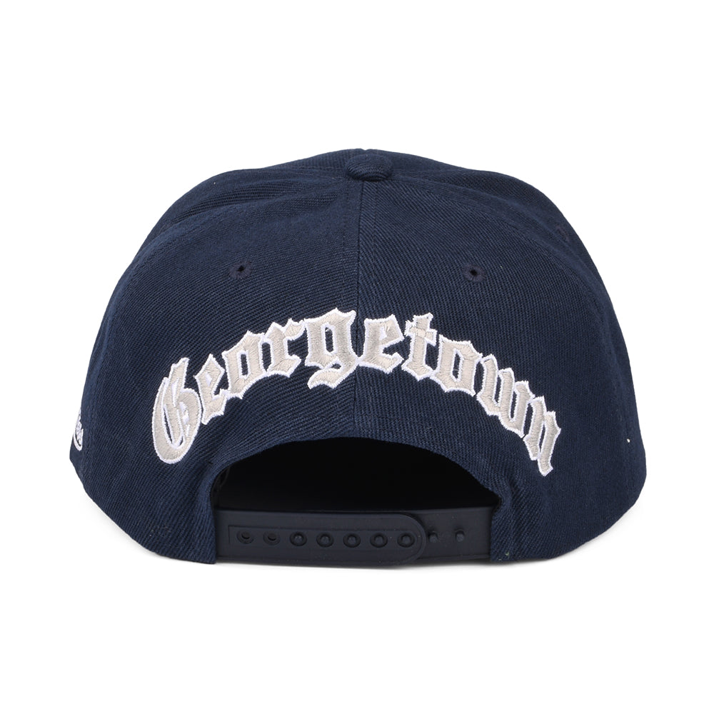 Mitchell & Ness Georgetown Hoyas Snapback Cap - English Dropback - Navy Blue
