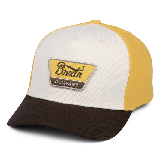 Brixton Hats Linwood C NetPlus MP Snapback Cap - Off White-Yellow-Brown
