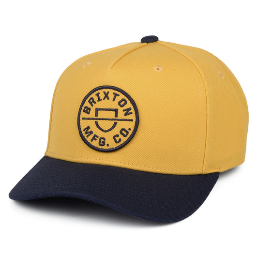 Brixton Hats Crest C NetPlus MP Snapback Cap - Yellow-Navy