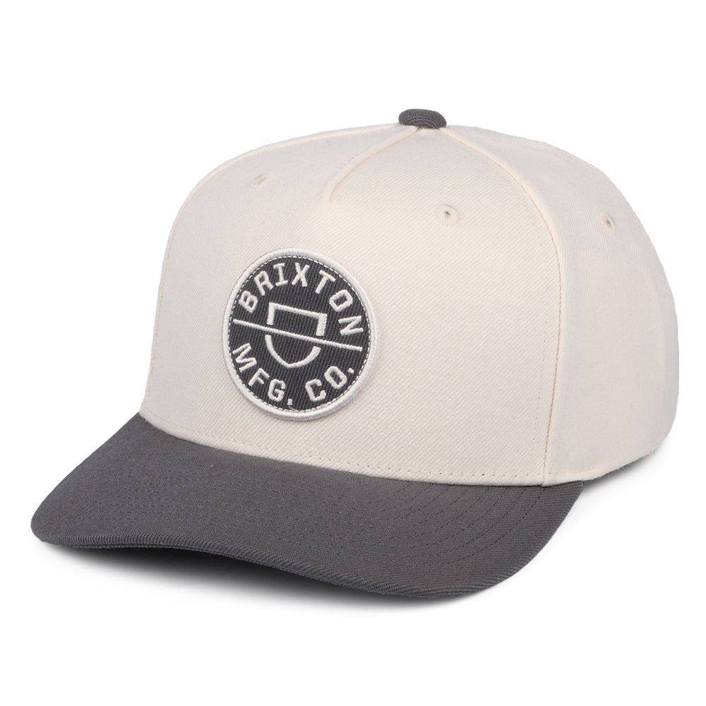 Brixton Hats Crest C NetPlus MP Snapback Cap - Off White-Grey