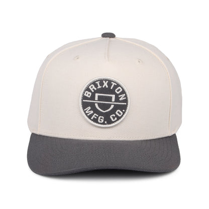 Brixton Hats Crest C NetPlus MP Snapback Cap - Off White-Grey