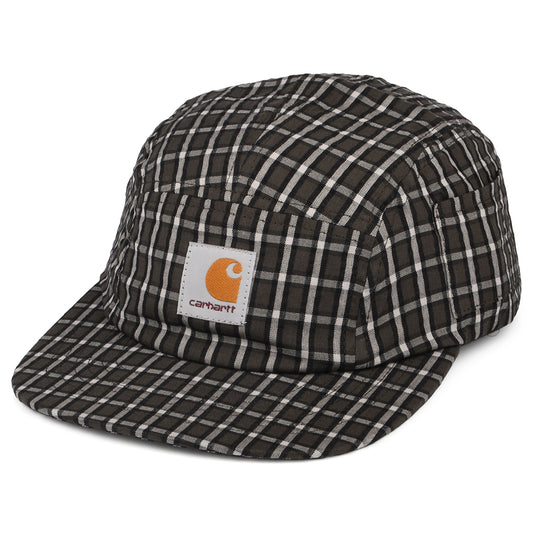 Carhartt WIP Hats Dryden Check Cotton Seersucker 5 Panel Cap - Cypress