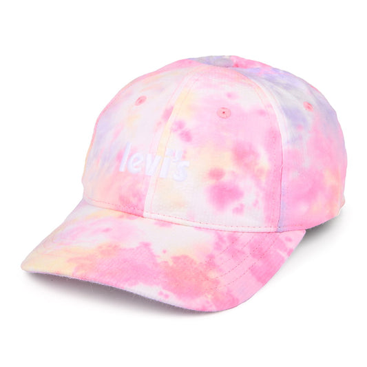 Levi's Hats Womens Poster Logo Tie Dye Baseball Cap Flexfit - Multi-Coloured