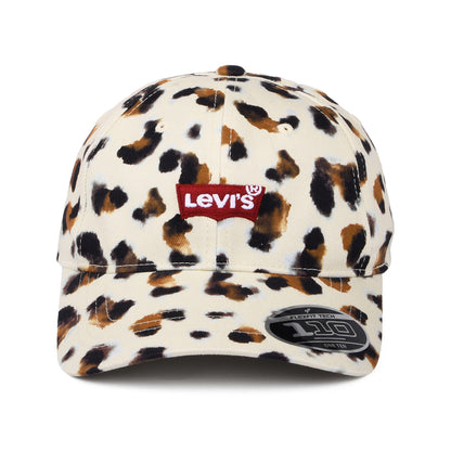 Levi's Hats Womens Mid Batwing Leopard Flexfit Baseball Cap - Brown